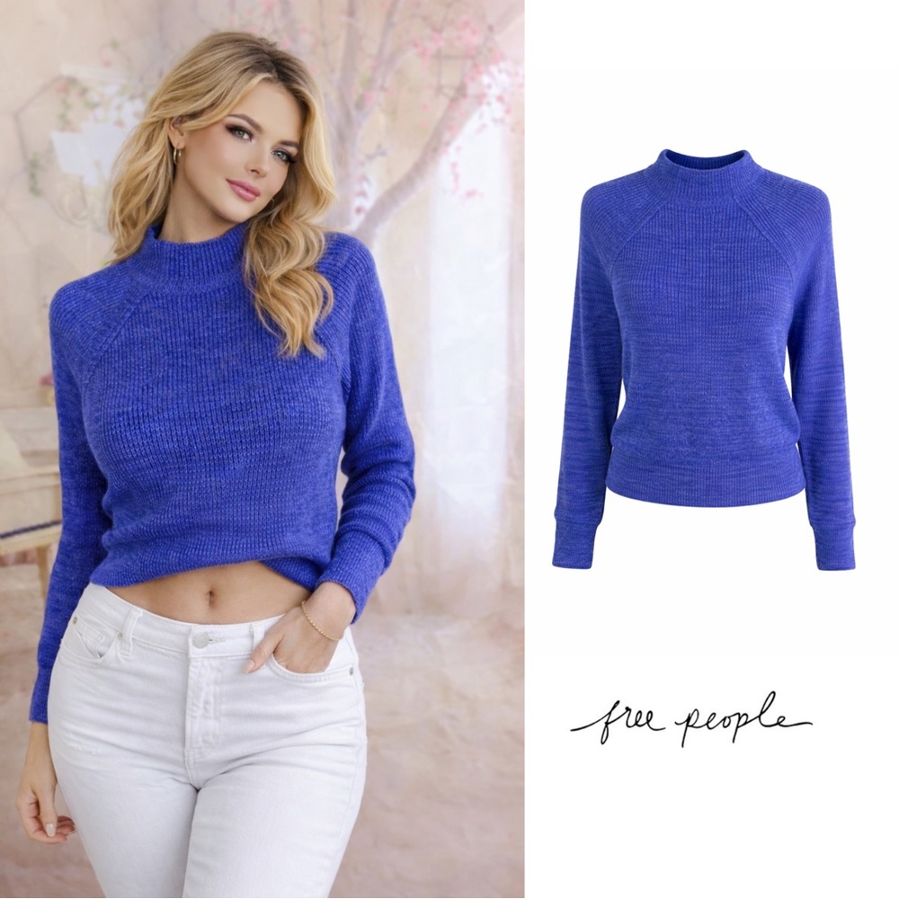 NEW Free People Too Good Cobalt Sweater